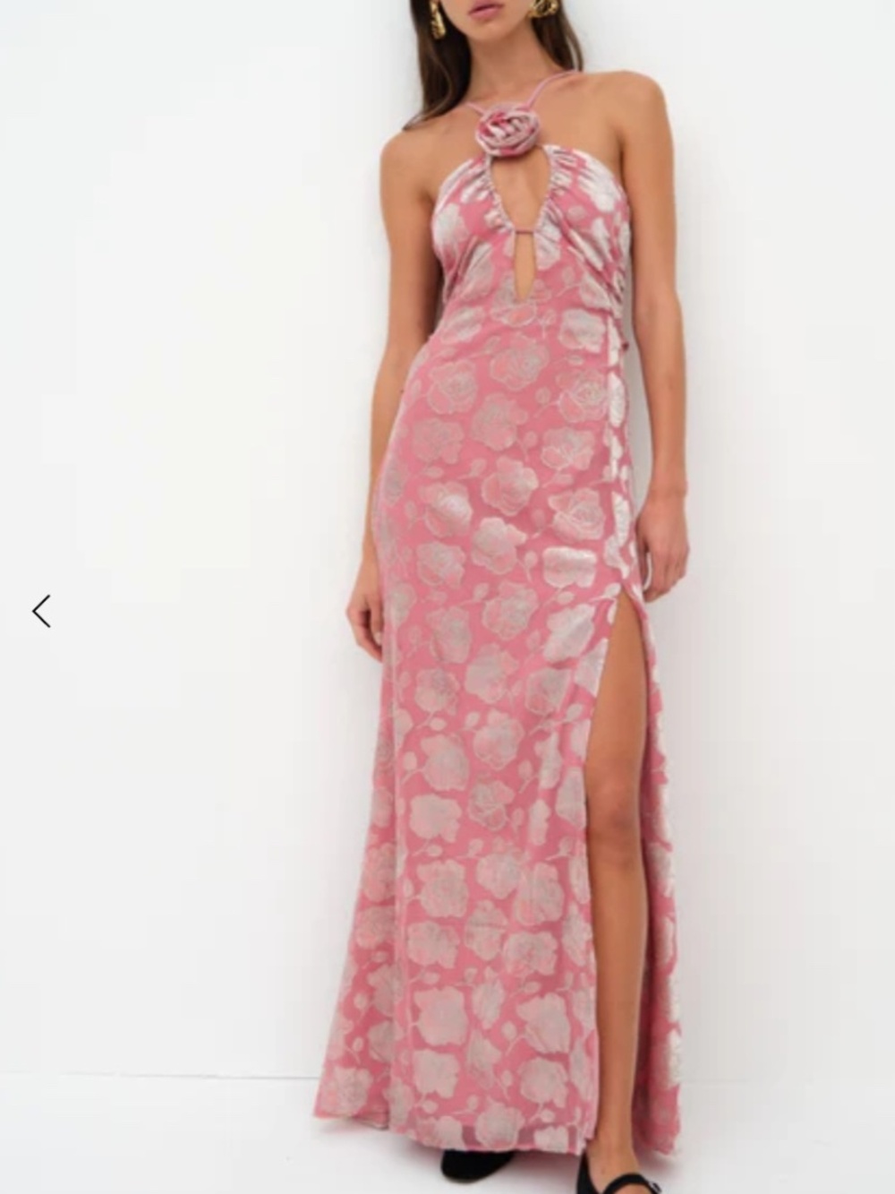 NWT For love and lemons Raya Velvet Rose maxi dress Large